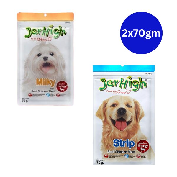 JerHigh Chicken Milky Strip Dog Treat Combo